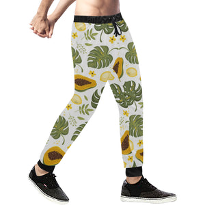 Papaya Leaves Flower Pattern Unisex Casual Sweatpants