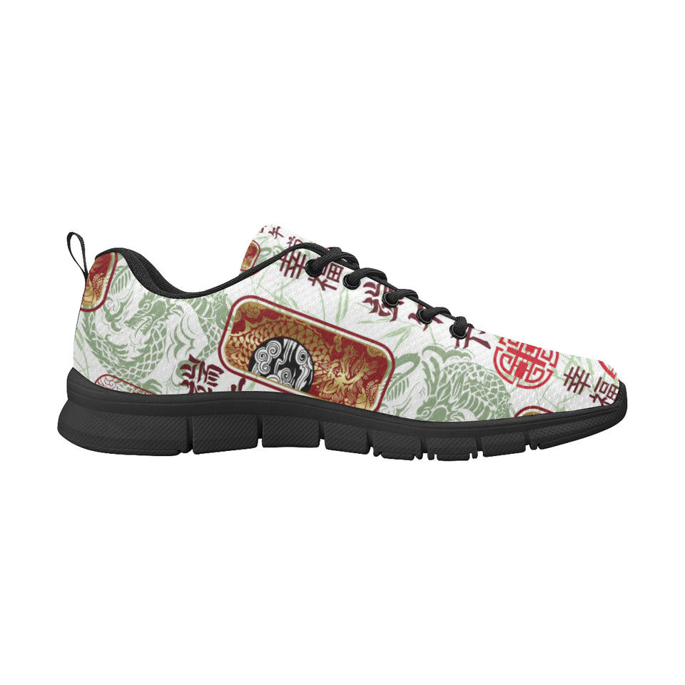 Dragon Pattern Happy Dragon Boat Festival Men's Sneakers Black