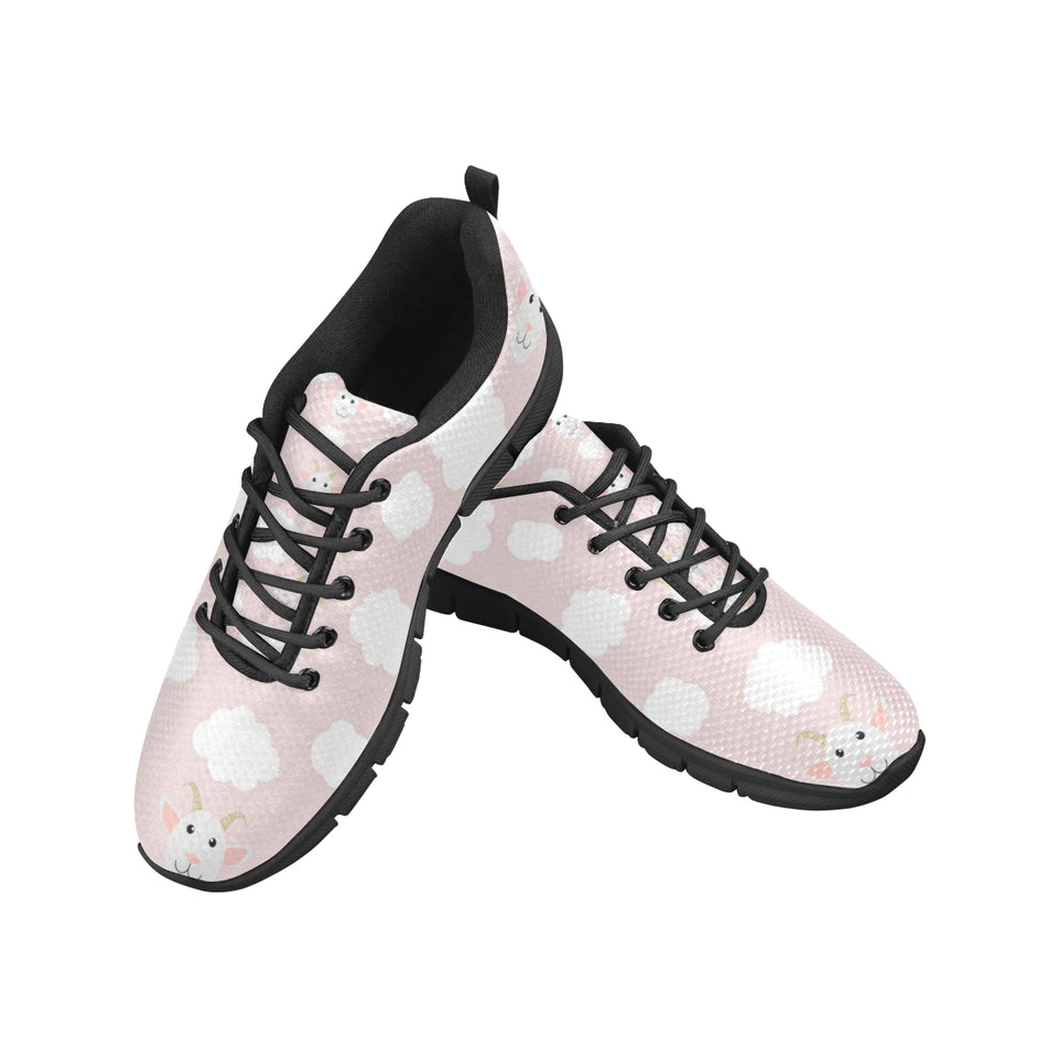 Goat Could Pink Pattern Men's Sneakers Black