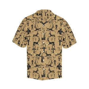 Egypt Hieroglyphics Pattern Print Design 02 Men's All Over Print Hawaiian Shirt (Model T58)