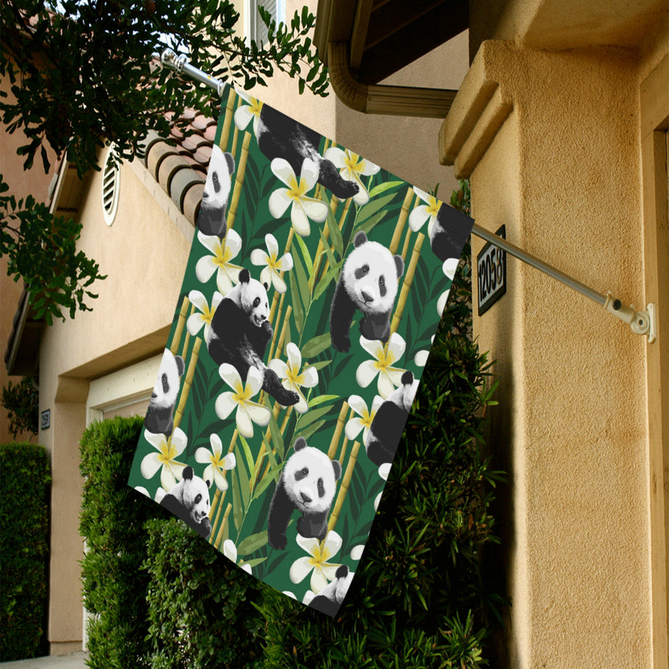 Panda Bamboo Flower Pattern House Flag Garden Flag