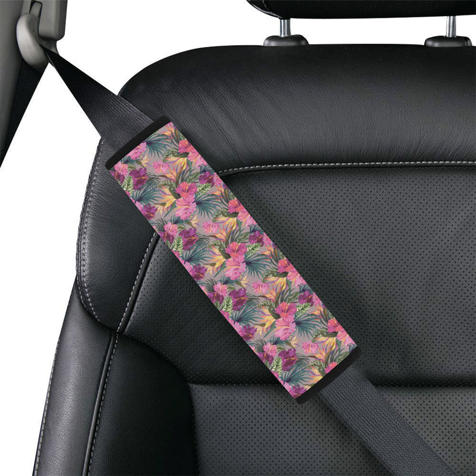 Hibiscus Pattern Print Design 03 Car Seat Belt Cover