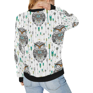 Owl Arrow Pattern Women's Crew Neck Sweatshirt