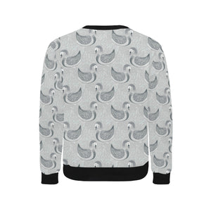 Swan Gray Pattern Men's Crew Neck Sweatshirt