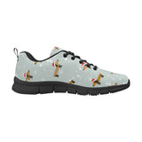 Dachshund Chirstmas Pattern Men's Sneakers Black