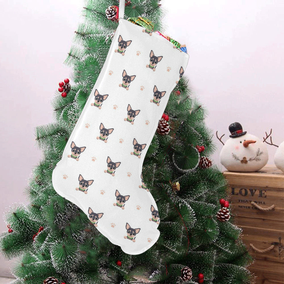 Cute Chihuahua Paw Pattern Christmas Stocking