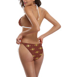 Sun Pattern Red Background Sexy Bikinis Two-Pieces Swimsuits