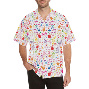 Music Notes Pattern Print Design 04 Men's All Over Print Hawaiian Shirt (Model T58)