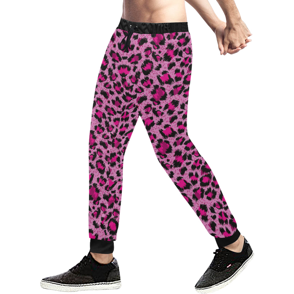 Pink Leopard Skin texture Pattern Unisex Casual Sweatpants