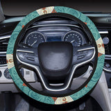 Fox Tribal Pattern Background Car Steering Wheel Cover