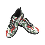 Chili Leaves Flower Pattern Men's Sneakers Black