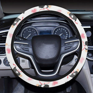 Ostrich Pattern Print Design 03 Car Steering Wheel Cover