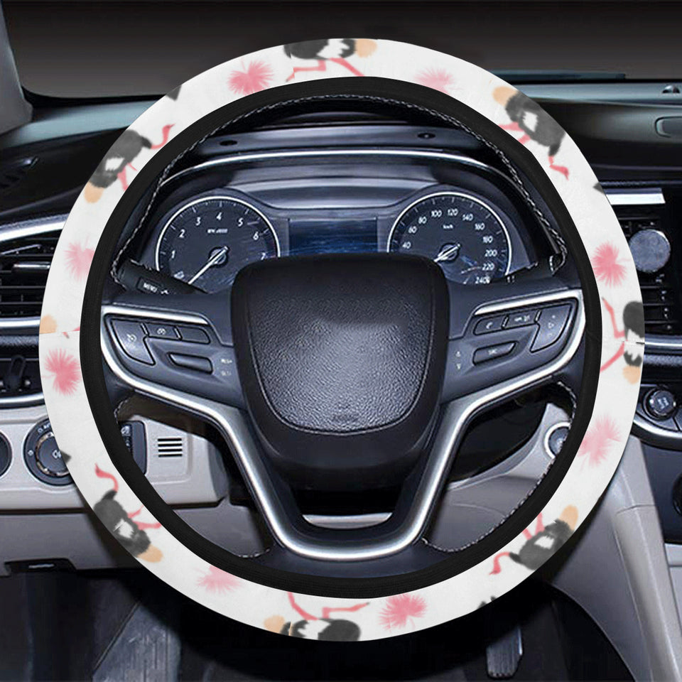 Ostrich Pattern Print Design 03 Car Steering Wheel Cover