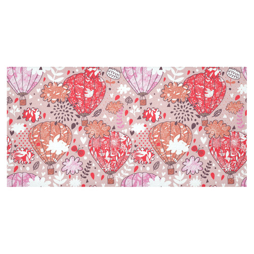 Red Pink Hot Air Balloon Pattern Tablecloth