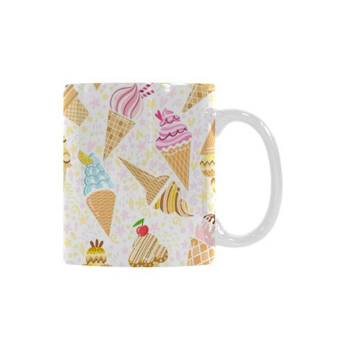 Ice Cream Cone Pattern Background Classical White Mug (FulFilled In US)