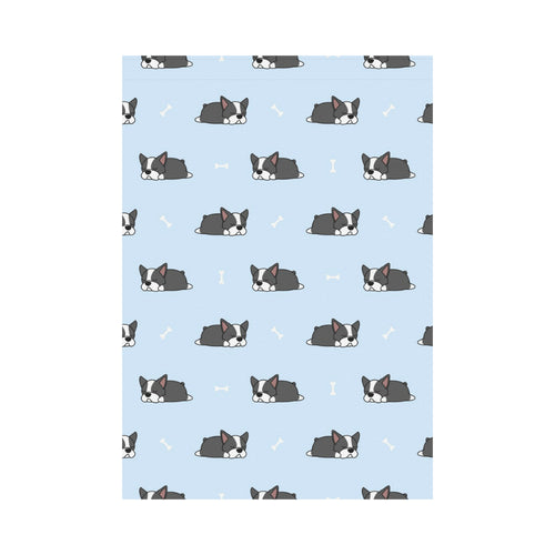 Sleep Boston Terrier Bone Pattern House Flag Garden Flag