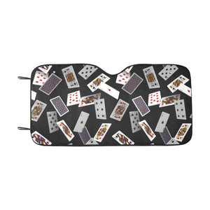 Casino Cards Suits Pattern Print Design 05 Car Sun Shade