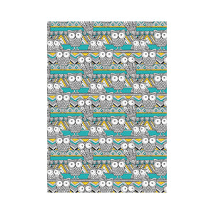 Owl Pattern Green Background House Flag Garden Flag