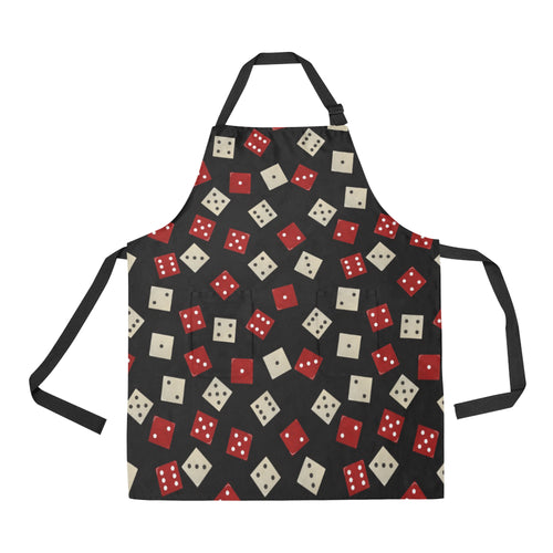 Dice Pattern Print Design 04 Adjustable Apron