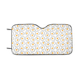 Fried Eggs Pattern Print Design 05 Car Sun Shade