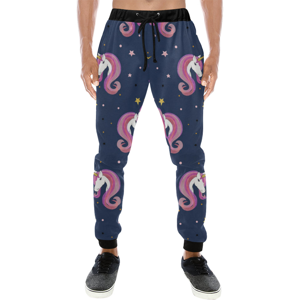 Unicorn Head Pattern Unisex Casual Sweatpants