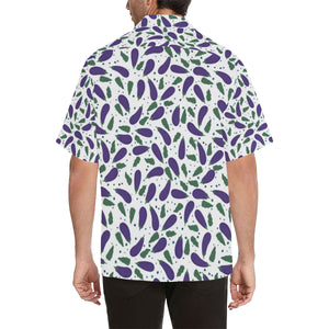 Eggplant Pattern Print Design 05 Men's All Over Print Hawaiian Shirt (Model T58)