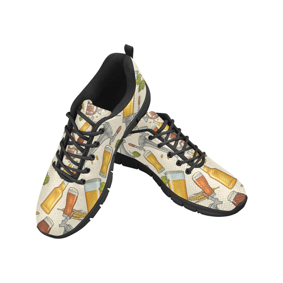 Beer Pattern Men's Sneakers Black