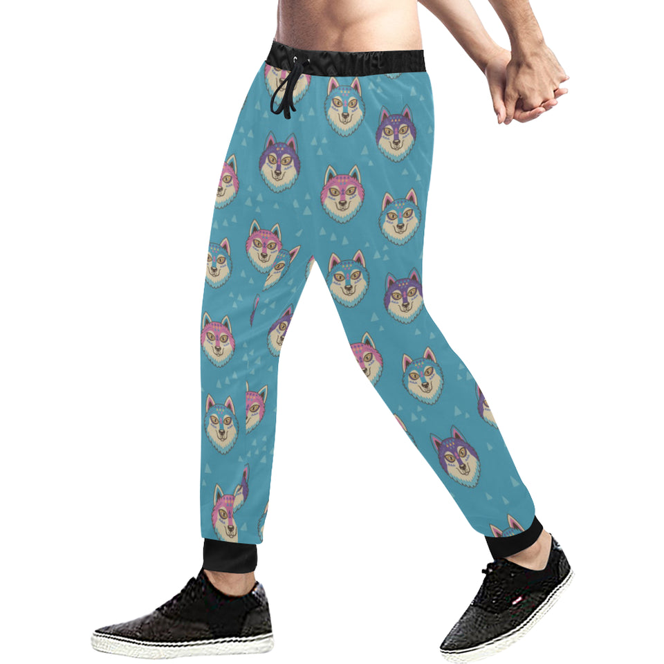 Siberian Husky Head Pattern Unisex Casual Sweatpants