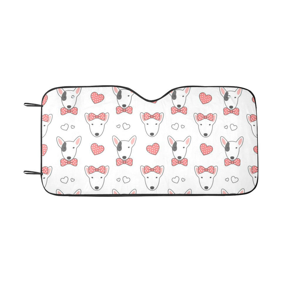 Bull Terrier Pattern Print Design 04 Car Sun Shade