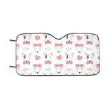 Bull Terrier Pattern Print Design 04 Car Sun Shade