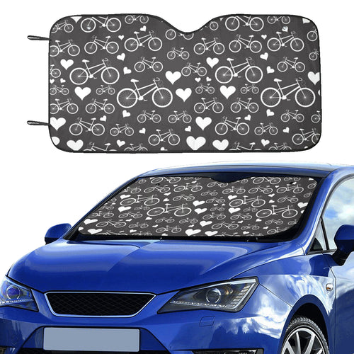 Bicycle Pattern Print Design 05 Car Sun Shade