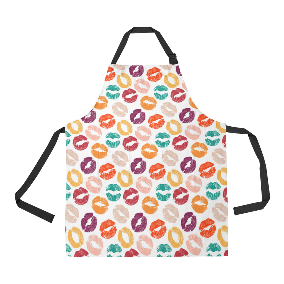 Lips Pattern Print Design 03 Adjustable Apron