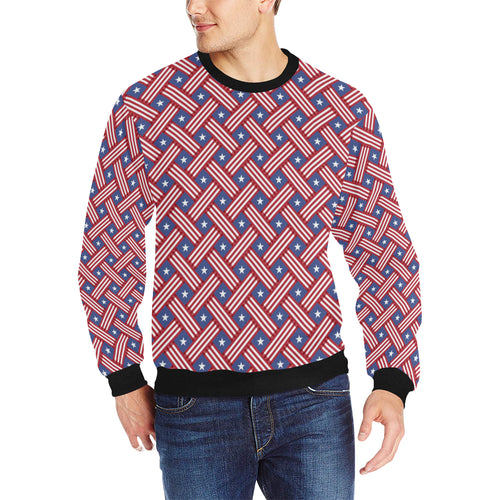 USA Star Stripe Pattern Men's Crew Neck Sweatshirt