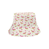 Pink Dachshund Pattern Unisex Bucket Hat