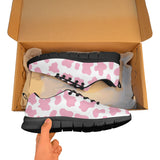 Pink Cow Skin Pattern Men's Sneakers Black