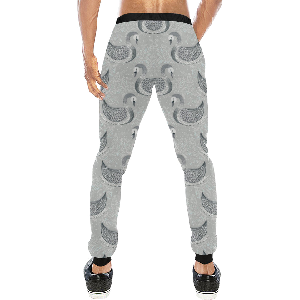 Swan Gray Pattern Unisex Casual Sweatpants