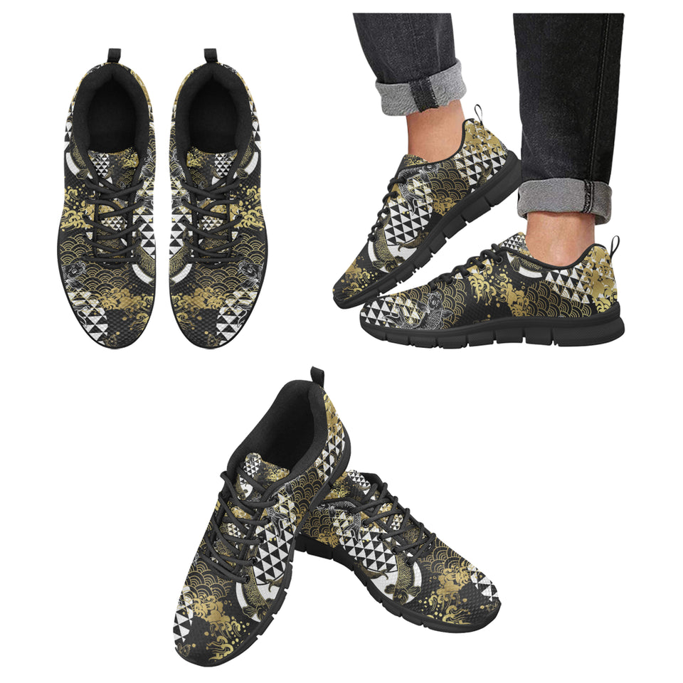 Koi Fish Carp Fish Japanese Pattern Men's Sneakers Black