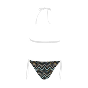 Zigzag African Afro Dashiki Adinkra Kente Sexy Bikinis Two-Pieces Swimsuits