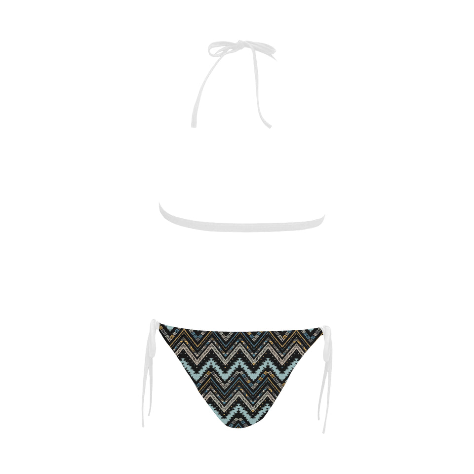 Zigzag African Afro Dashiki Adinkra Kente Sexy Bikinis Two-Pieces Swimsuits