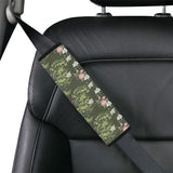 Green Dragon Rose Flower Pattern Car Seat Belt Cover