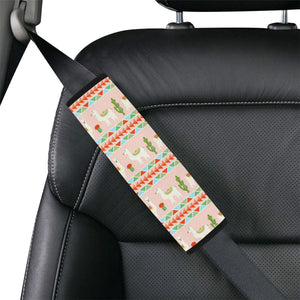 Llama Cactus Pattern background Car Seat Belt Cover