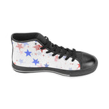 USA Star Pattern Men's High Top Canvas Shoes Black