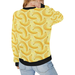 Banana Pattern Women's Crew Neck Sweatshirt