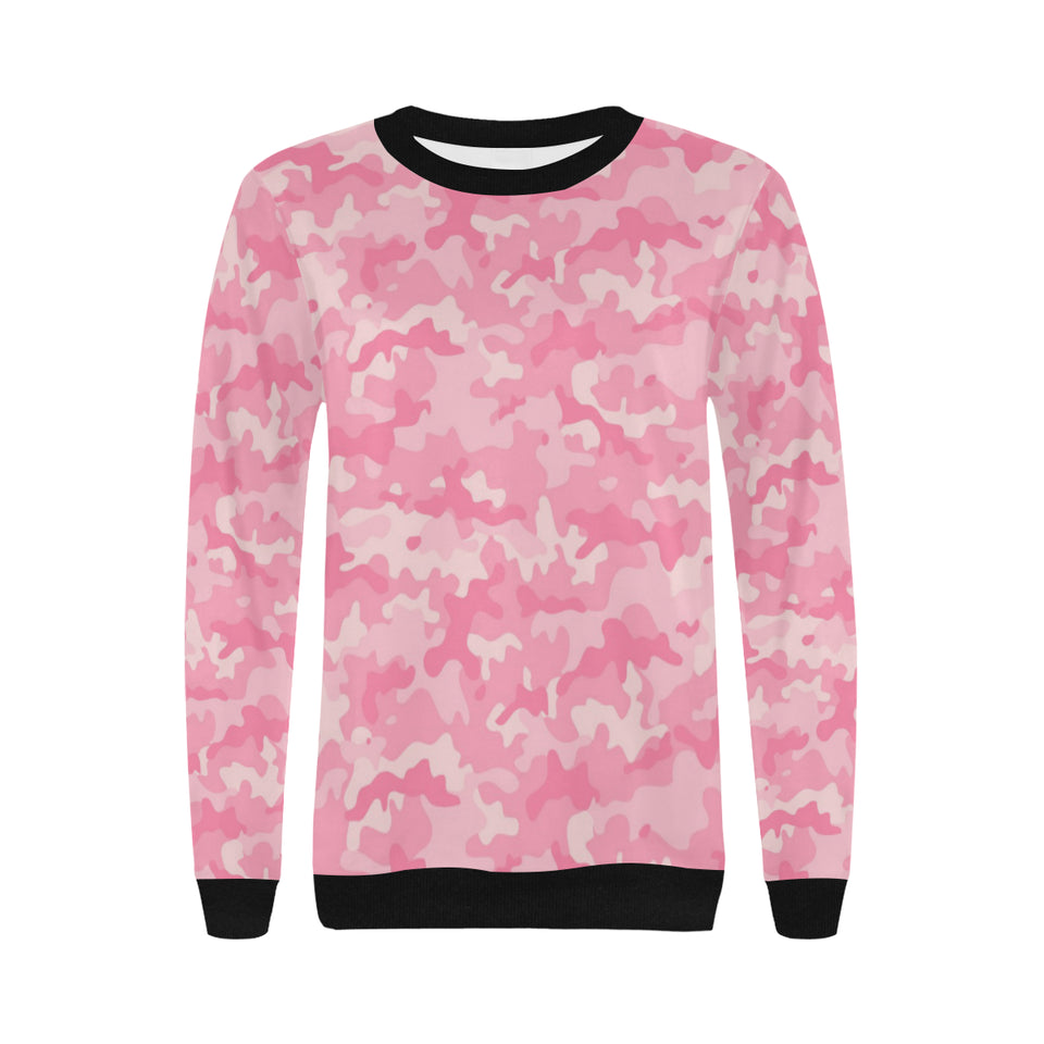 Pink Camo Camouflage Pattern Women's Crew Neck Sweatshirt