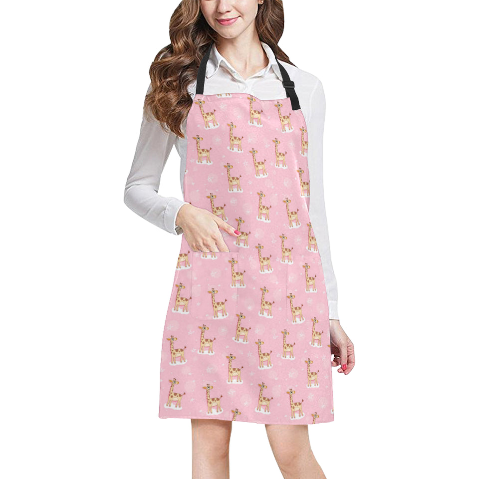 Giraffe Pattern Print Design 01 Adjustable Apron