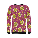 Sliced Passion Fruit Pattern Women's Crew Neck Sweatshirt