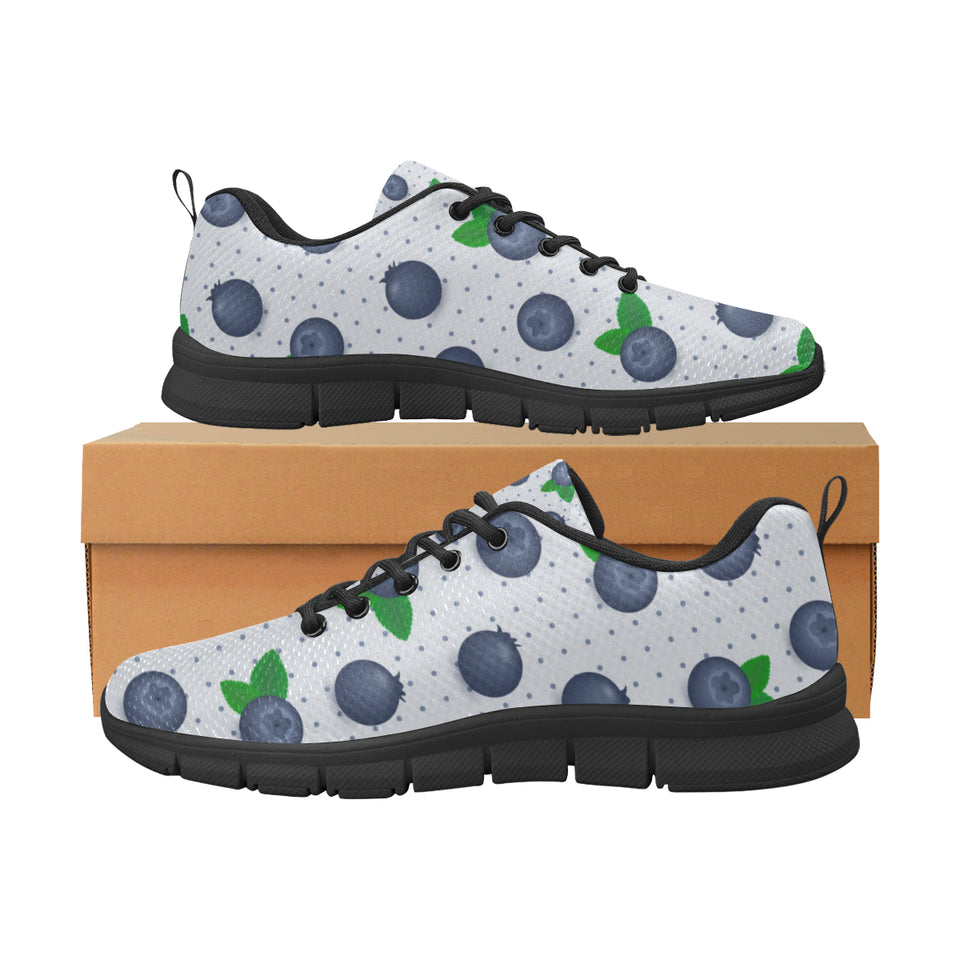 Blueberry Pokka Dot Pattern Men's Sneakers Black