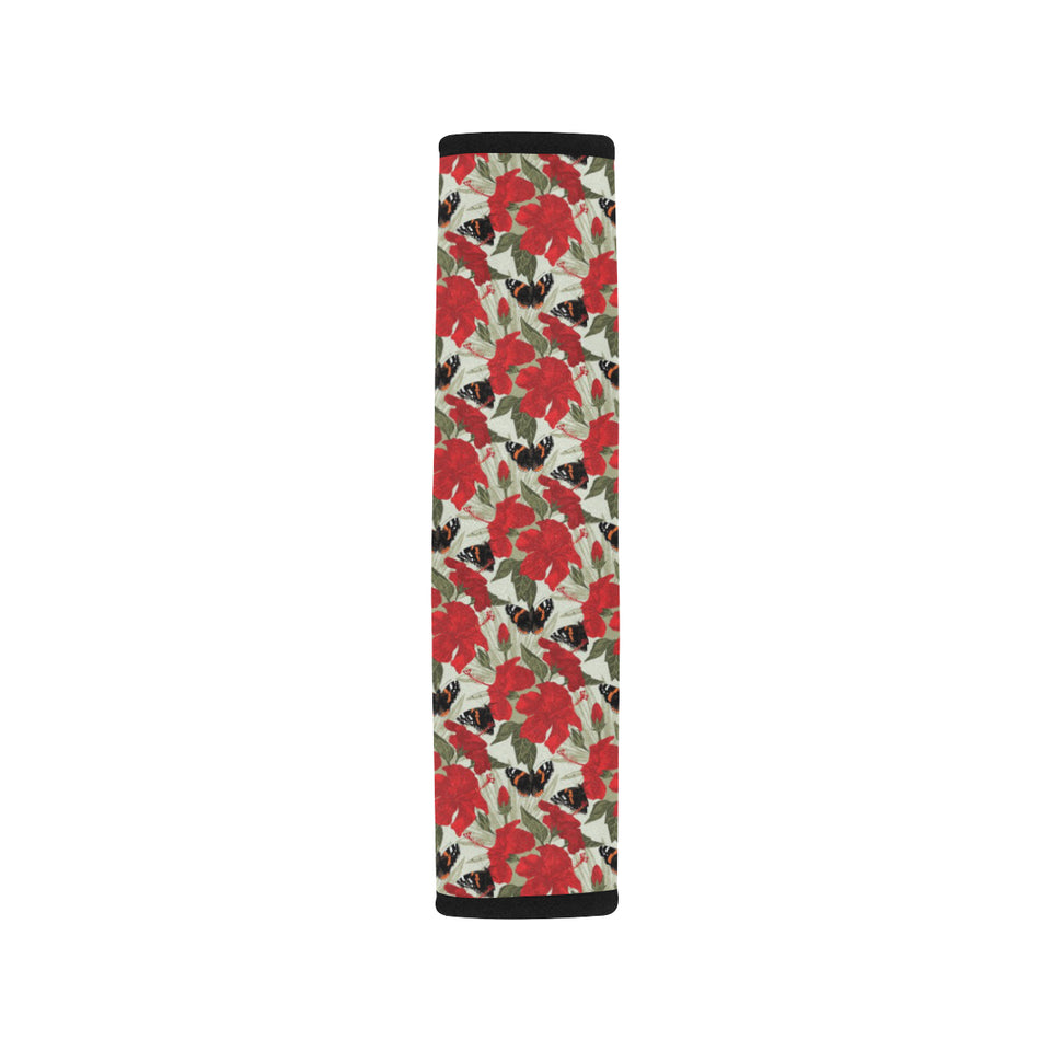 Hibiscus Pattern Print Design 04 Car Seat Belt Cover