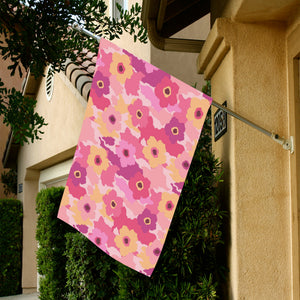 Pink Camo Camouflage Flower Pattern House Flag Garden Flag