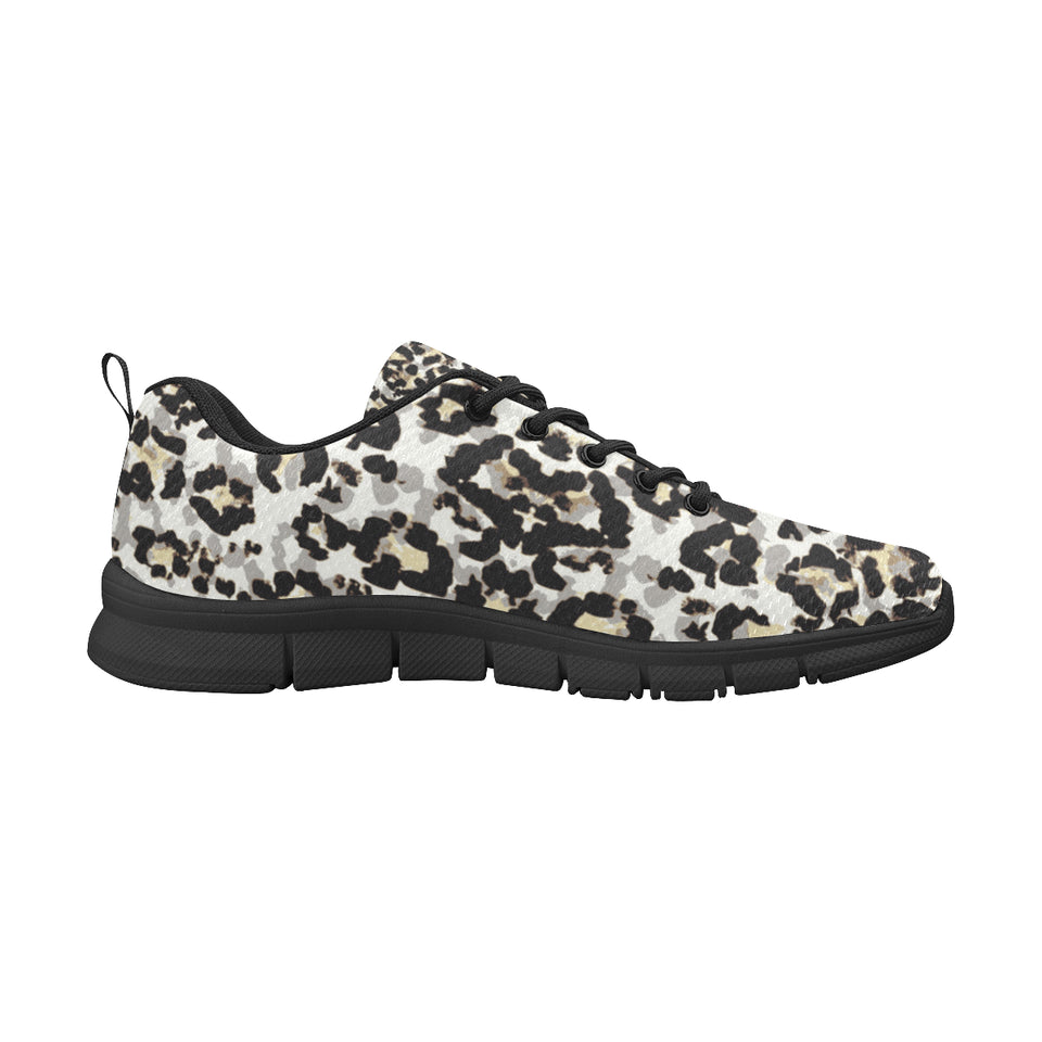 Leopard Skin Pattern Men's Sneakers Black